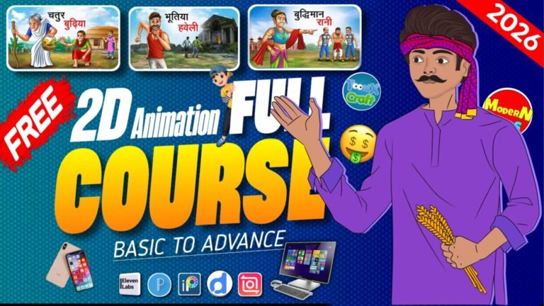 ✅ FREE Demo Class 2D Animation Online Course (Mobile & PC)