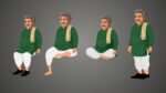 Babulal | Premium Royal Character (4 Poses) | ChromaToons