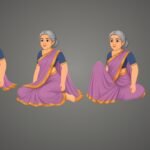 Nirmala Kaki | Premium Royal Character (4 Poses) | ChromaToons